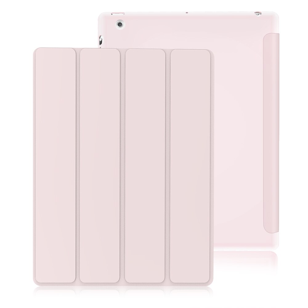 Dla iPad 2 3 4 etui skórzane etui z klapką dla iPad 2 etui A1396 inteligentny stojak uchwyt Funda dla iPad 4 etui A1458 A1460: Różowy