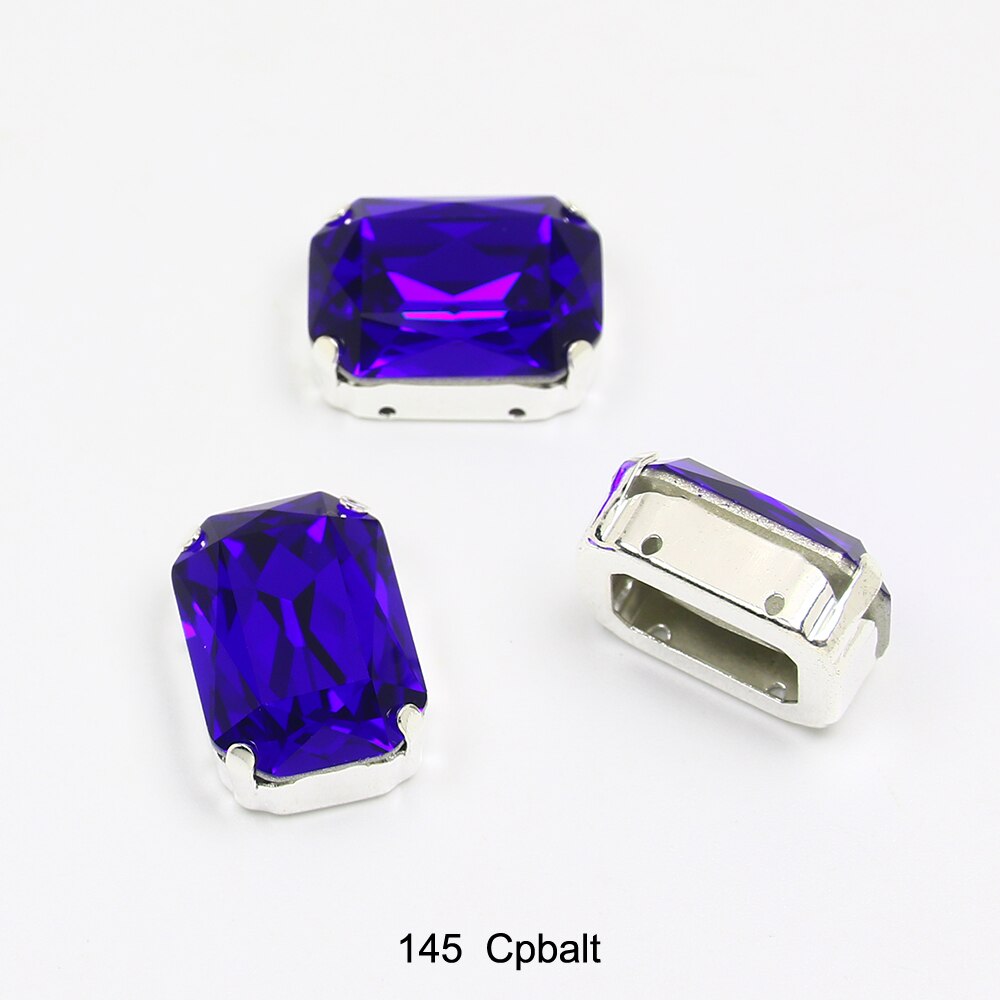 13*18mm 30 rechthoekige kristal naai-op losse platte strass steentjes met klauw naai-strass steentjes voor handwerkkleding: 145