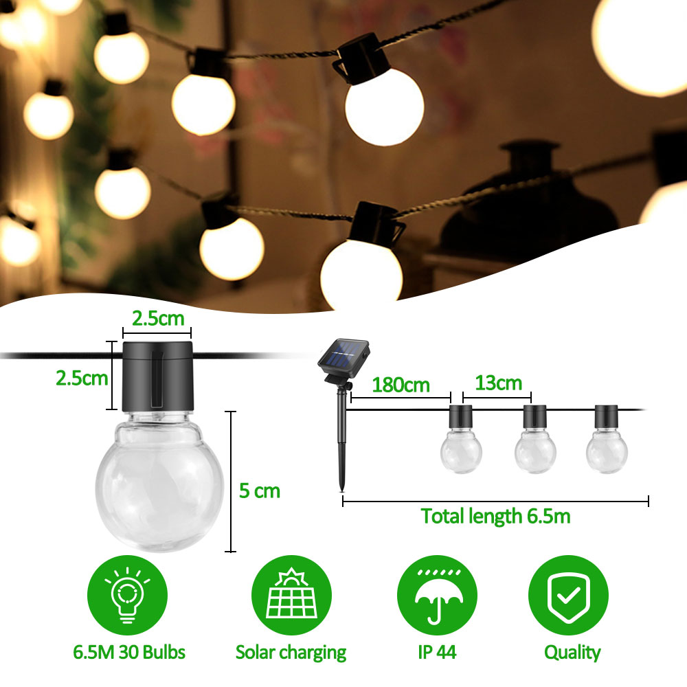 Solar Lights Outdoor Waterproof, LED Globe Solar String Lights Outdoor Solar Lights for Yard Balcony Patio Tree Canopy Party