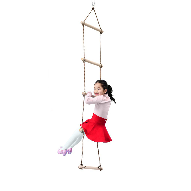 1pcs Children&#39;s wooden ladders Five-step wooden small climb ladders Indoor outdoor fitness toys Kid swing playground equipment