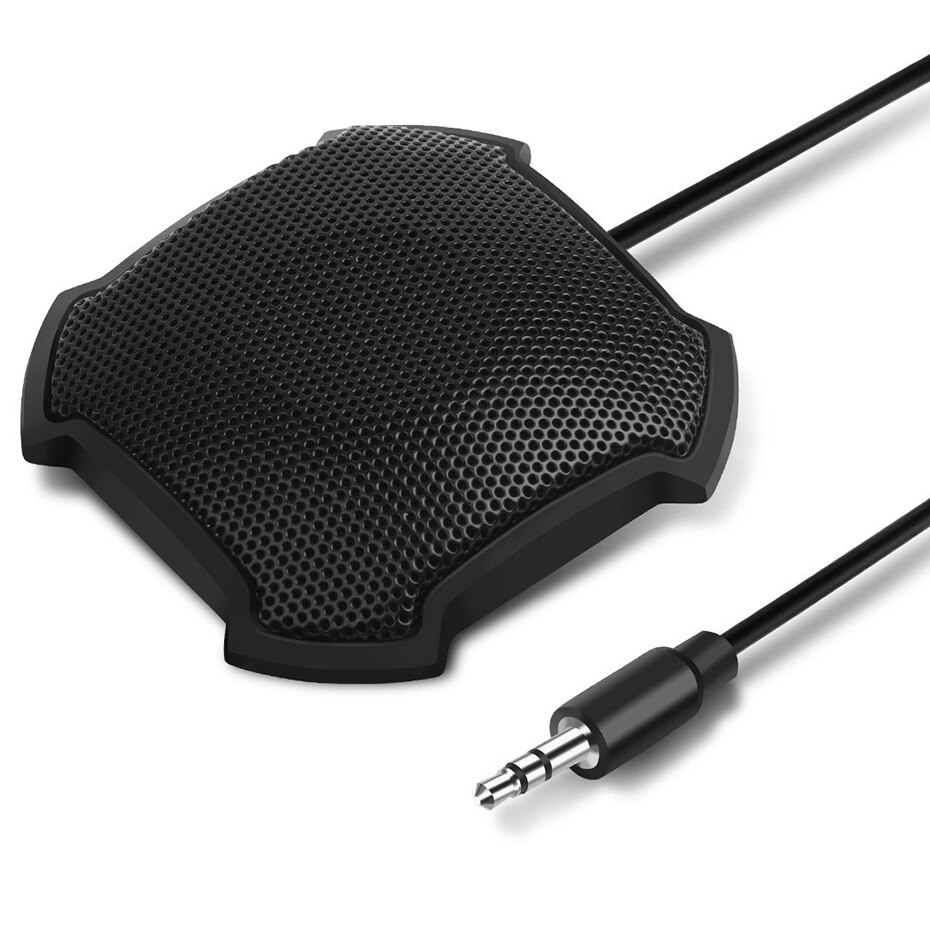 Condenser Microphone 3.5mm Plug Mic Tabletop Omnidirectional PC Computer Conference Microphone for Skype VOIP Call Voice Chat