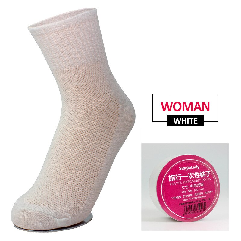 Calcetines desechables blancos Unisex, calcetín deportivo informal, 3 colores, para viajes al aire libre, elásticos de repuesto, SD, 10 par/lote: 10