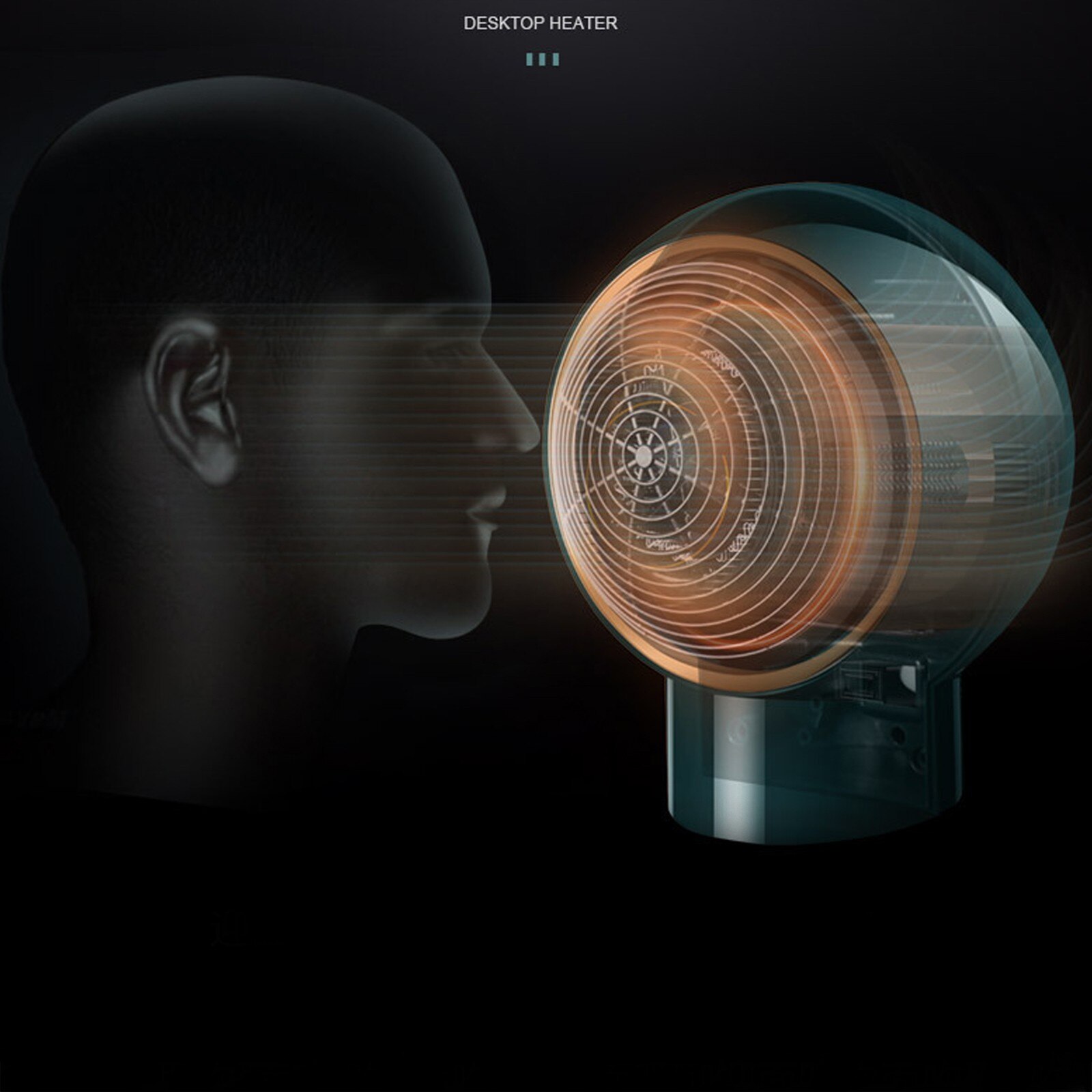 Heater home office portable mini desktop heater mini desktop heater instant heating multiple protection7.09X5.12X3.34inch