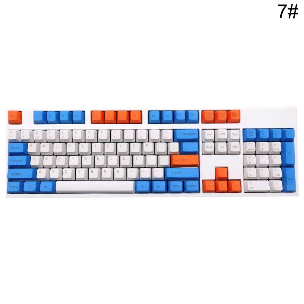 Mekaniska tangentbord utbytbara knappar dubbla skott pbt 108 tangenter för cherry mx tangentbord switch: 7