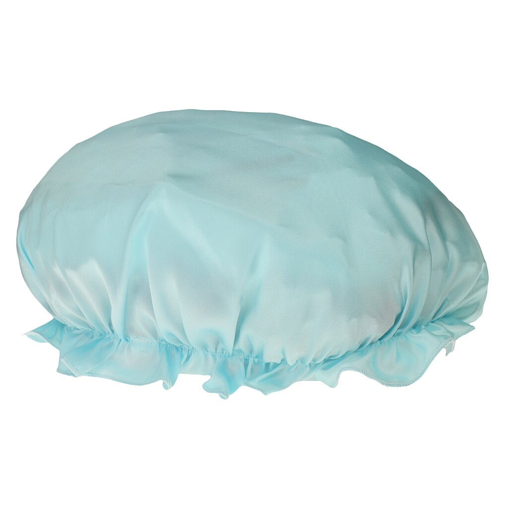 Pure Soft Silk Sleeping Cap Sleep Hat Night Hair Bonnet Scarves: Lake Blue