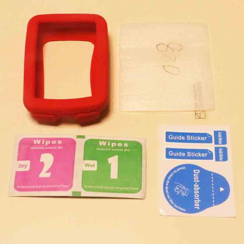 Al aire libre ciclismo Edge 820 computadora de caucho de silicona funda protectora con película para pantalla templada Protector barato para Garmin Edge 820: Red