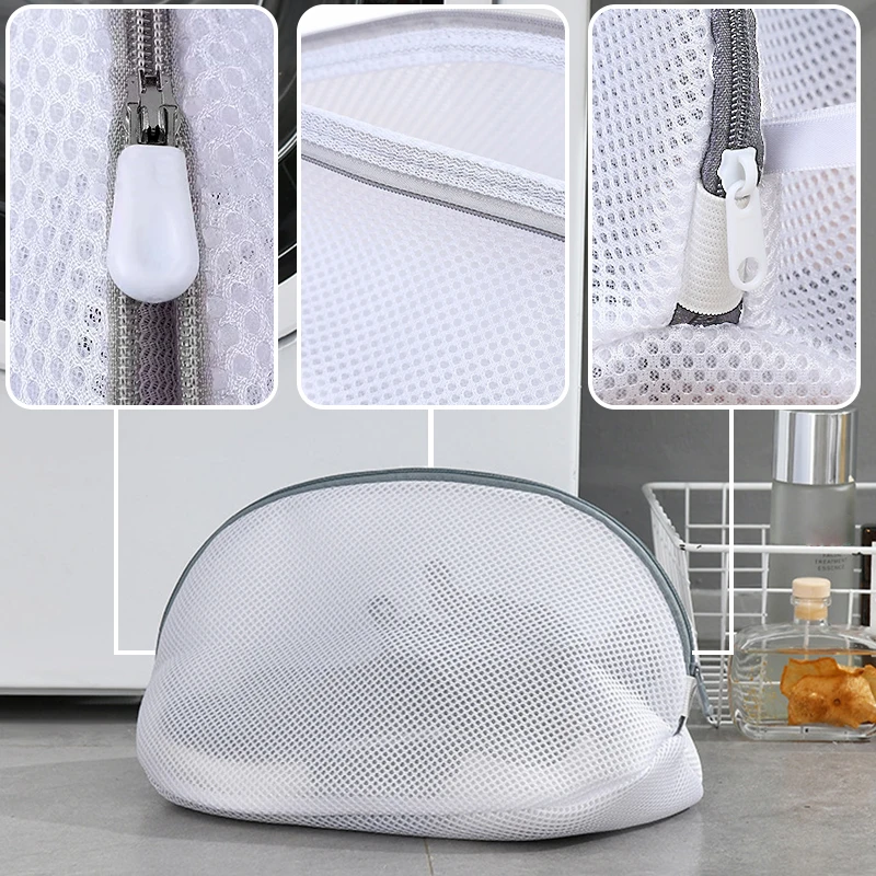 Mesh Laundry Bag Washing Machine Shoes Bag with Zips Travel Shoe Storage Bags Protective Clothes Storage Box Organizer Bags