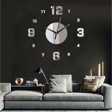 Digital Cool Modern Mirror Wall Clock Wall Clock Sticker Wall Stickers Home Decor Diy Removable Bedroom