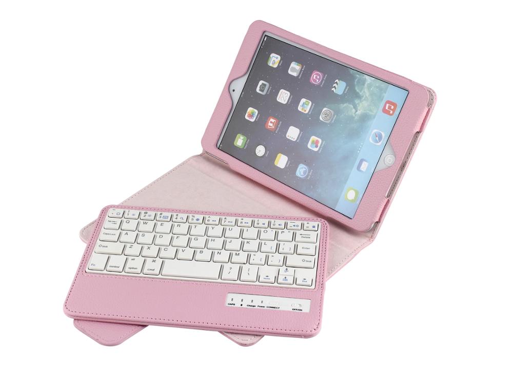 Drahtlose Bluetooth Tastatur Fall für ipad mini1 mini2 mini3 mini4 mini5 drahtlose tastatur mini7.9 &#39;litchi Leder abdeckung Tastatur: pink