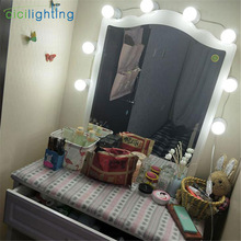 Estilo Hollywood regulable vanidad de luces para espejo con enchufe DIY enchufe en la vanidad iluminación para tocador de maquillaje con Dimmer