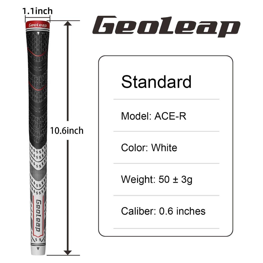 Geoleap golfgreb 13 stk / parti, rygrib ， multi sammensatte hybrid golfkølle greb, standard , 7 farve. fress: Hvid-standard