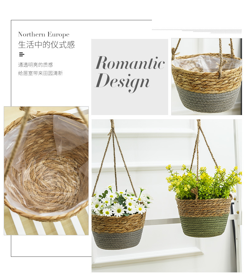 Tuin Hangende Plantenbak Macrame Plant Opbergmand Jute Touw Geweven Binnen Buiten Bloempot Houder Plantenhangers Home Decor