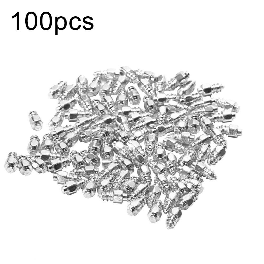 100 stk wolfram 9 mm dæk snekæder pigge pigge til sko atv bil motorcykel dæk 4 x 9mm dæk snekæder pigge med værktøjssæt: 100 stk