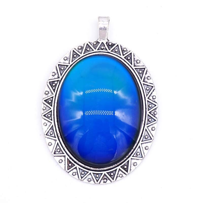 Unique! Newest Round Alloy Pendant Changing Color According To Temperature Mood Necklace Pendants: 9