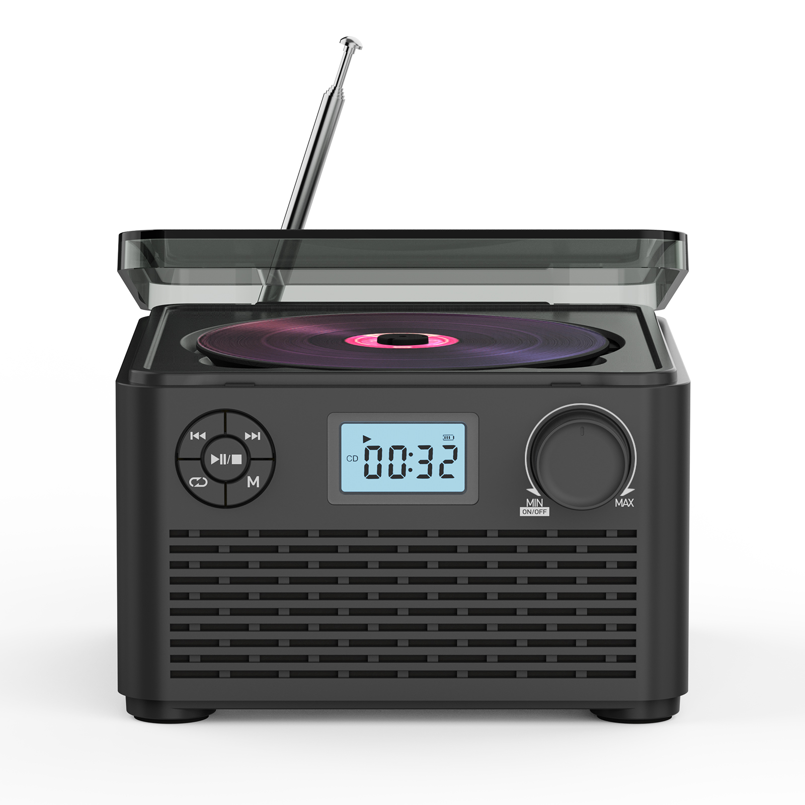 Portable cd radio boombox rechargeable with bluetooth cd player portable with speakers and USB mp3: Default Title