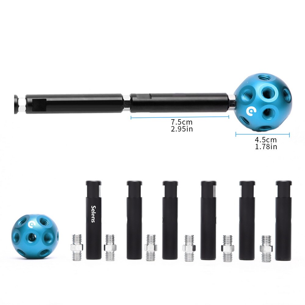 Selens Photography Equipment Multifunctional DIY Magic Ball 3/8 Hole for Studio Tripod Light Stand bracket connect stick