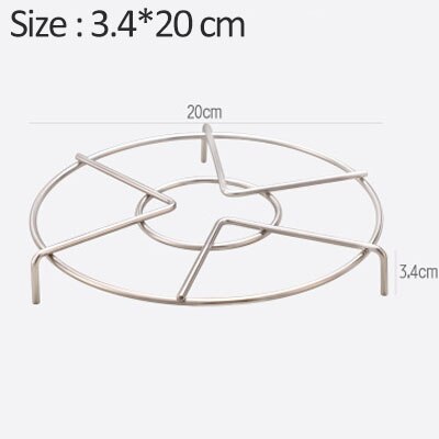 Household Round 304 Stainless Steel Steaming Rack Pressure Cooker Steamed Vegetables Kitchen Accessories Gadgets: Short feet-20cm