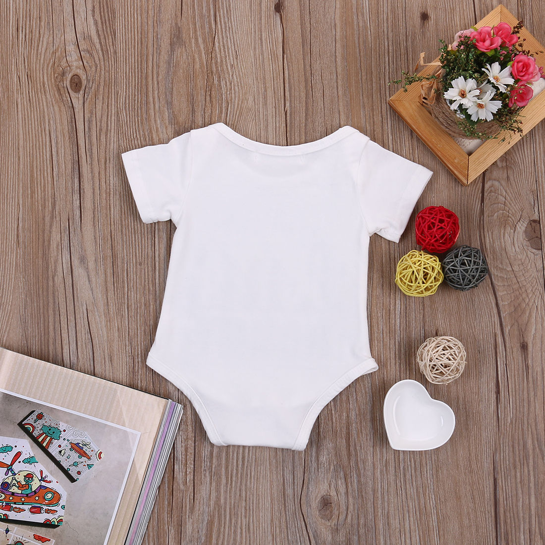 Baby Summer Clothing 0-18M Newborn Infant Baby Bodysuit Infant Boys Girls Clothes Letter Short Sleeve Sunsuit