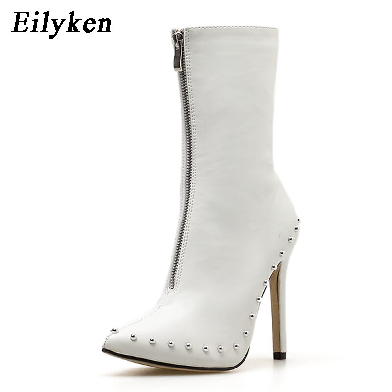Eilyken kvinner nagle støvletter spiss tå høye støvletter høy hæl ankel boots dame pumps motorsykkel støvletter mujer