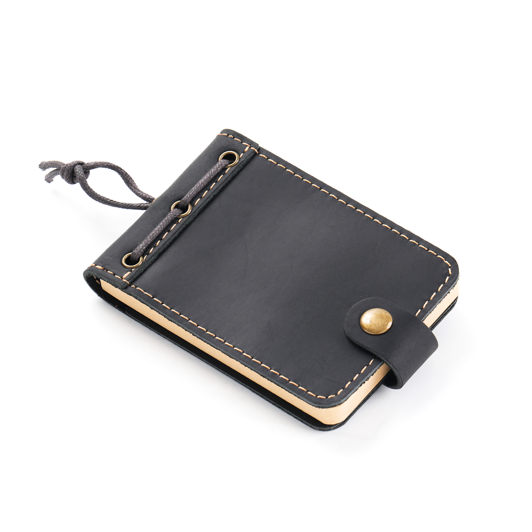 Vintage handgemaakte mini notebook planner echt leer retro schattig dagboek dagboek draagbare notitieblok schetsboek organisator briefpapier: Black