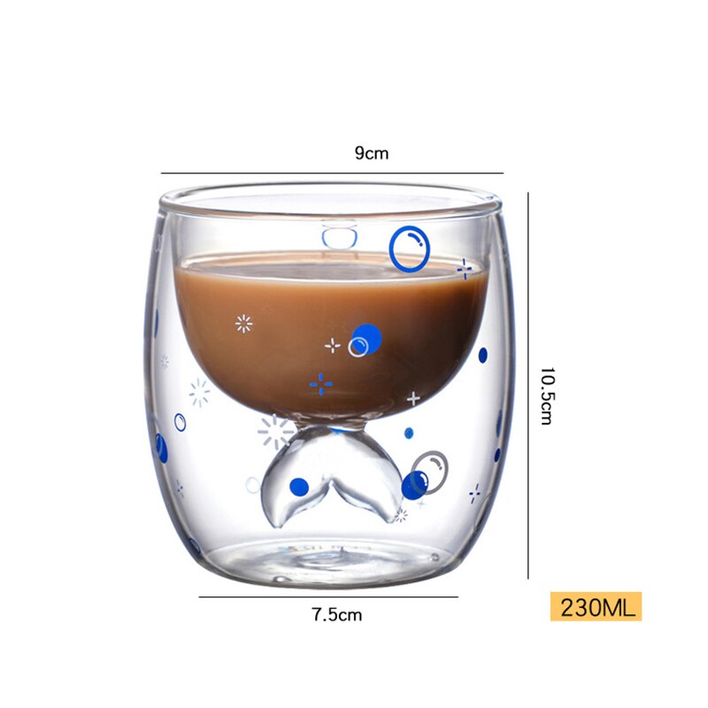 Mermaid Tail Cup Fish Tail Wine Cup Heat-resisting Bar Cups For Whiskey Brandy Vodka Cocktail Beer Wine Juice Shot Glas