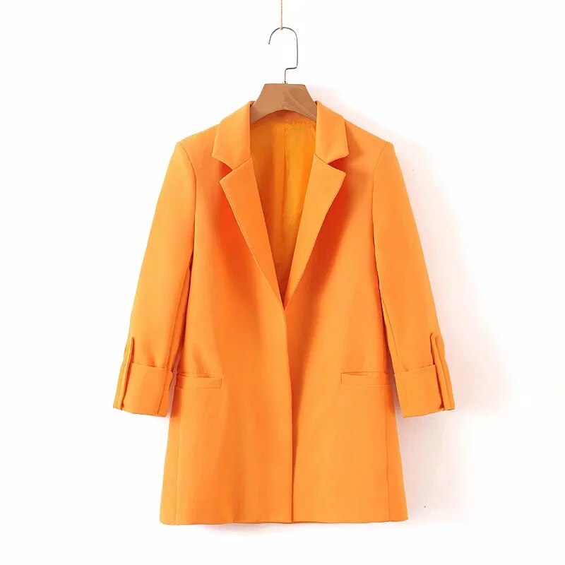 trajes de trabajo CPN pantalón OL conjunto de dos piezas mujeres Orangee Oficina damas Blazer chaqueta y cremallera pantalones traje mujer prendas de vestir exteriores