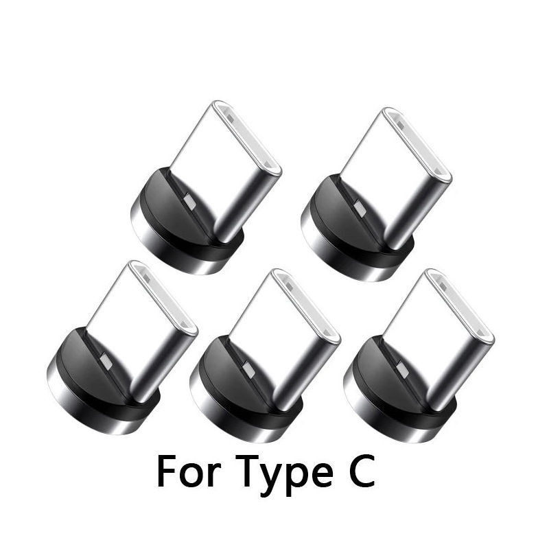 1/2/5 Pcs USB Type C Magnetic Tips Plug Mobile Cell Phone Adapter For Replacement 360° Degree Rotation Converter Cable Connector