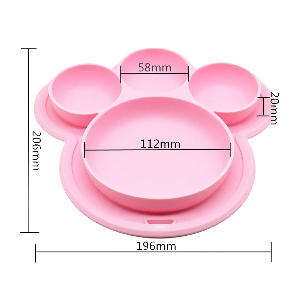 Baby Silicone Plate Feeding Dishes BPA Free Suction Toddle Training Tableware Cute Cartoon Bear Colorful Dishes For Kids