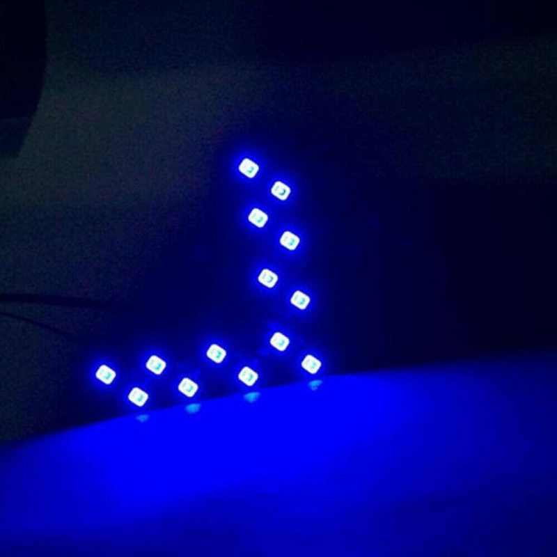2 pièces/ensemble rétroviseur de voiture LED flèche panneau clignotant indicateur lumineux: Bleu