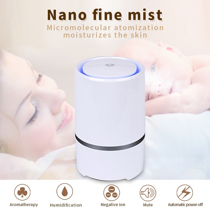 Household Air Purifier Small Desktop Formaldehyde Air Purifier Air Cleaner Purification Hayfever Dust Allergy Smoke Odour Filter