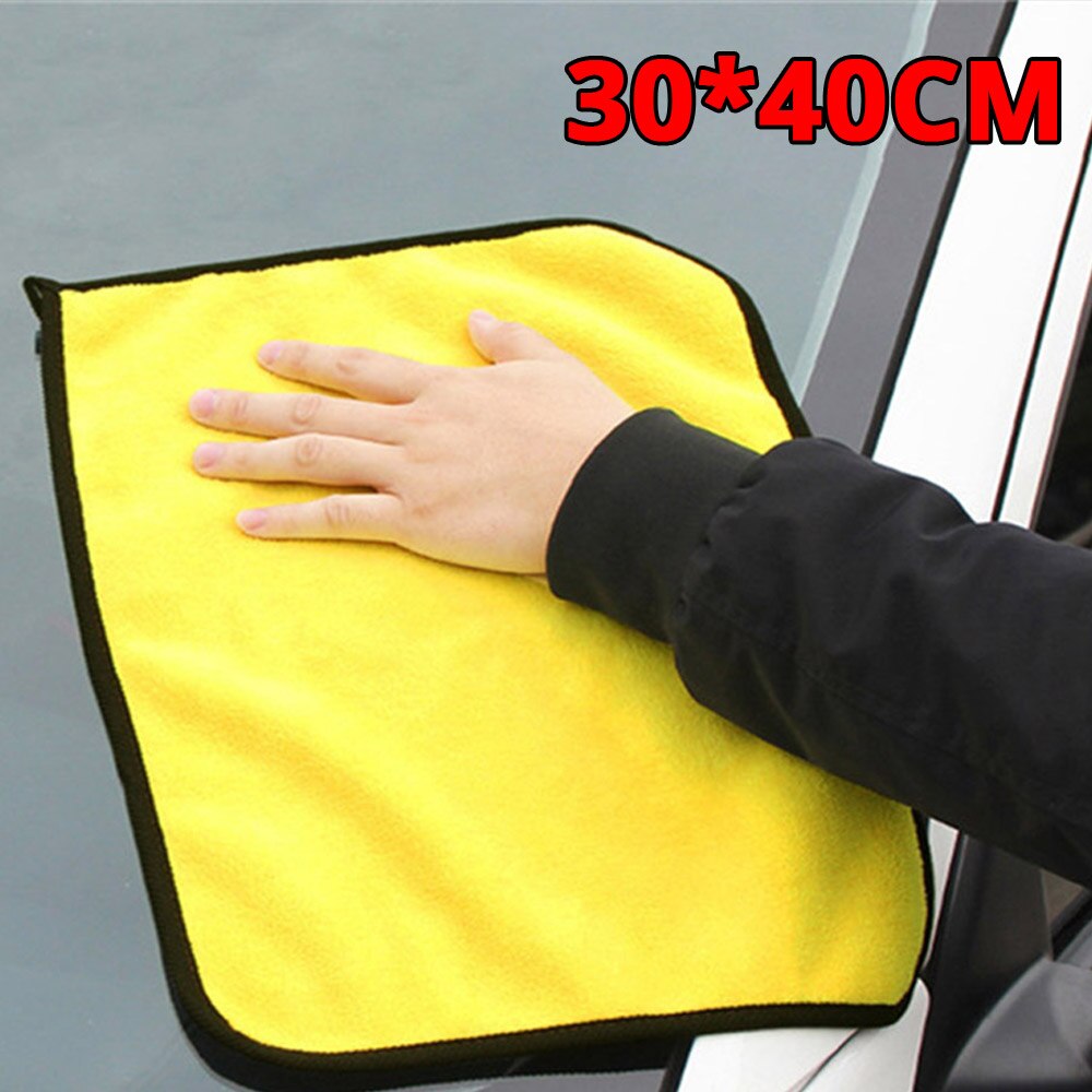 Auto Care Wash Tools 800gsm Polishes Paint Cleaner Thick Plush Microfiber Car Cleaning Microfibre Wax Polishing Detail Detailing: white