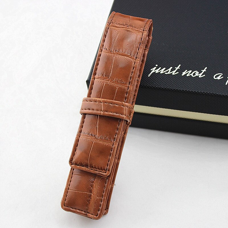 Handgemaakte Lederen Pen Case Bag Potlood Fontein Sleeve Bag Vintage Pouch voor Enkele Pen Stylus Balpen Leuke Stationair: T
