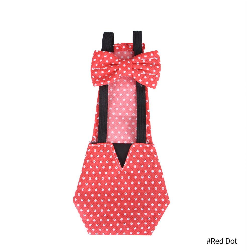Adjustable Printing Duck Diaper Bowknot Chicken Nappy Clothes Washable Pet Diaper for Farm Goose Duck Chicken Poultry: Red Dot / S