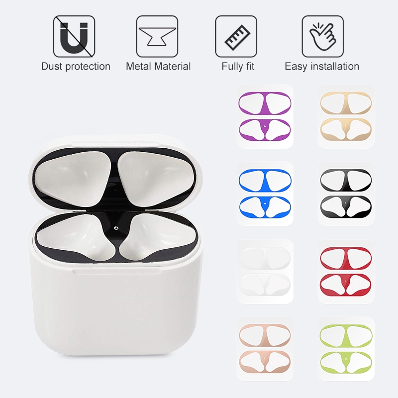 Dust Guard Voor Apple Airpods 1 2 Bluetooth Oortelefoon Metalen Voor Airpods1 Air Pods 2 Draadloze Hoofdtelefoon Opladen Box Stofdicht case