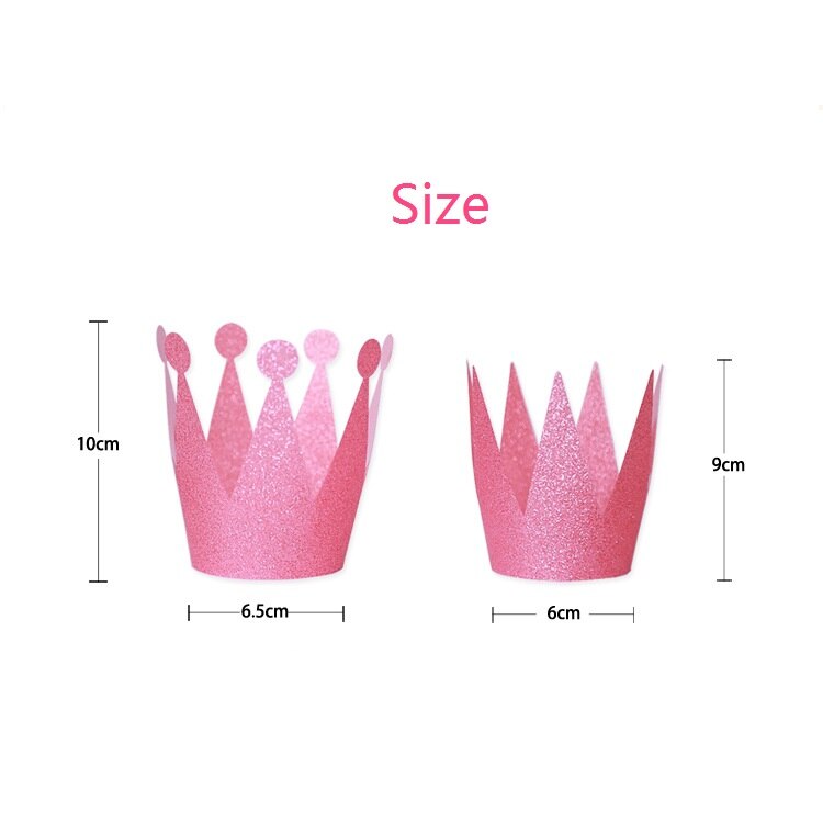 6pcs/Pack First Birthday Crown Headband Silver Pink Blue Glitter Birthday Crown 1st Birthday Hat Photography Prop