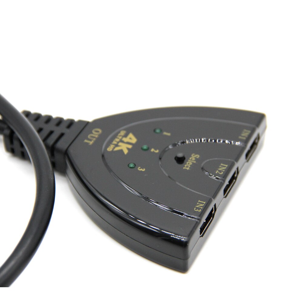 Mini conmutador de 3 puertos compatible con HDMI 1.4b 4K, divisor de conmutador 1080P, 3 en 1, Hub de puerto de salida para DVD, HDTV, Xbox, PS3, PS4