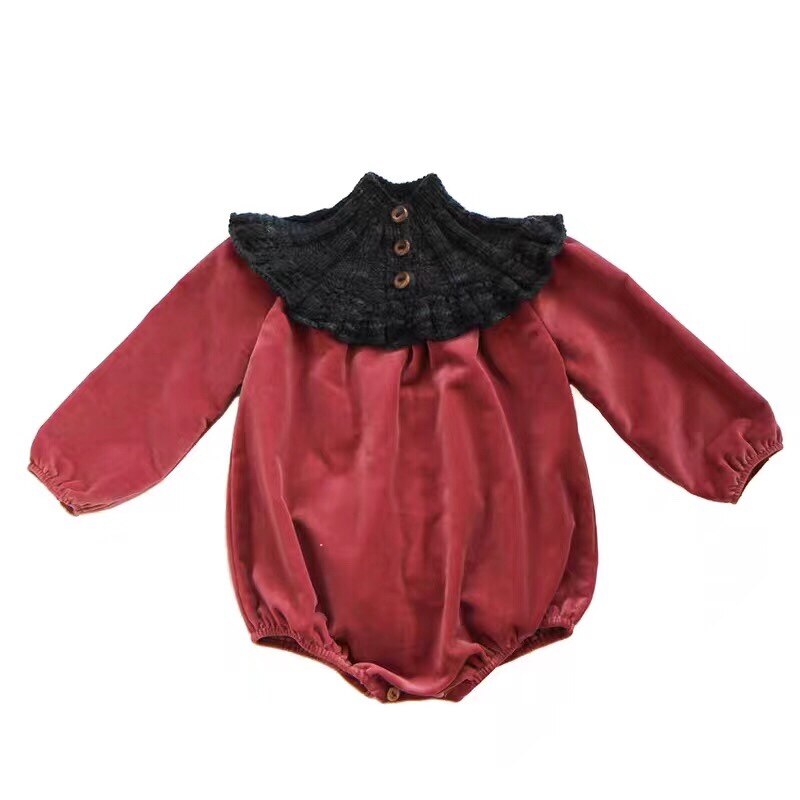 Peuter Meisje Jongen Gebreide Rompertjes Baby Fluwelen Jumpsuit Herfst Een Stuk Meisjes Knit Romper Baby Boutique Kleding: C / 9m