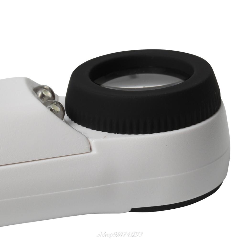 40X Handheld 2 LED Light Magnifier Reading Magnifying Glass Lens Jewelry Loupe Oct