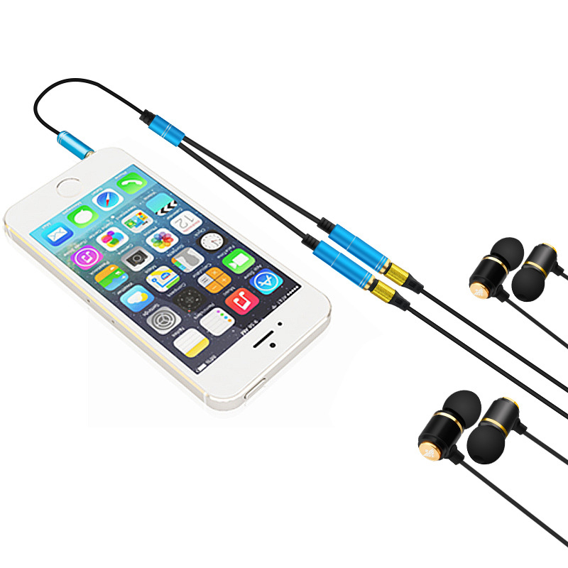 Nuovo! Cavo sdoppiatore per cuffie Cavo prolunga sdoppiatore Jack Audio da 3,5 mm Cavo adattatore AUX da 3,5 mm maschio a 2 porte 3,5 mm femmina