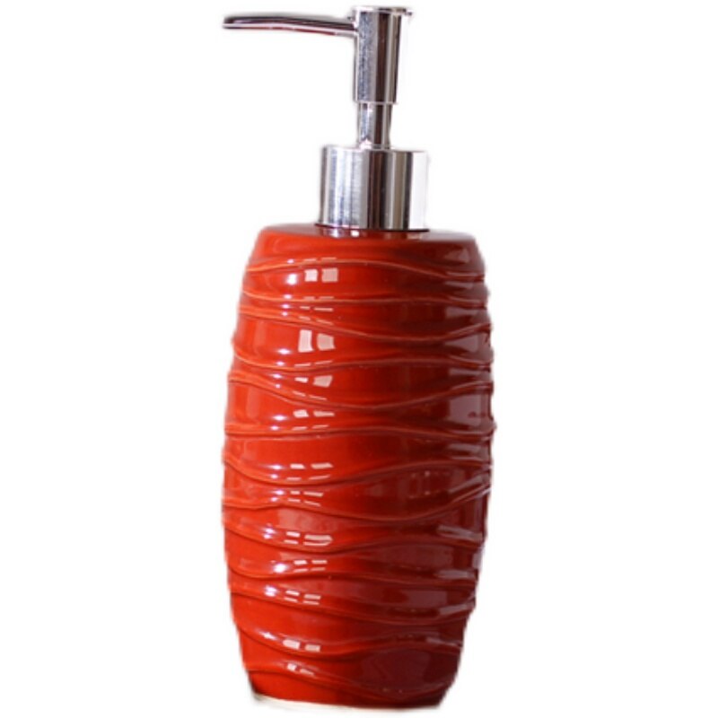 Ceramics Red Liquid Soap Bottle Container Hotel Hand Soap Dispenser Bottle Bathroom Accessories Wristband Hand Dispenser