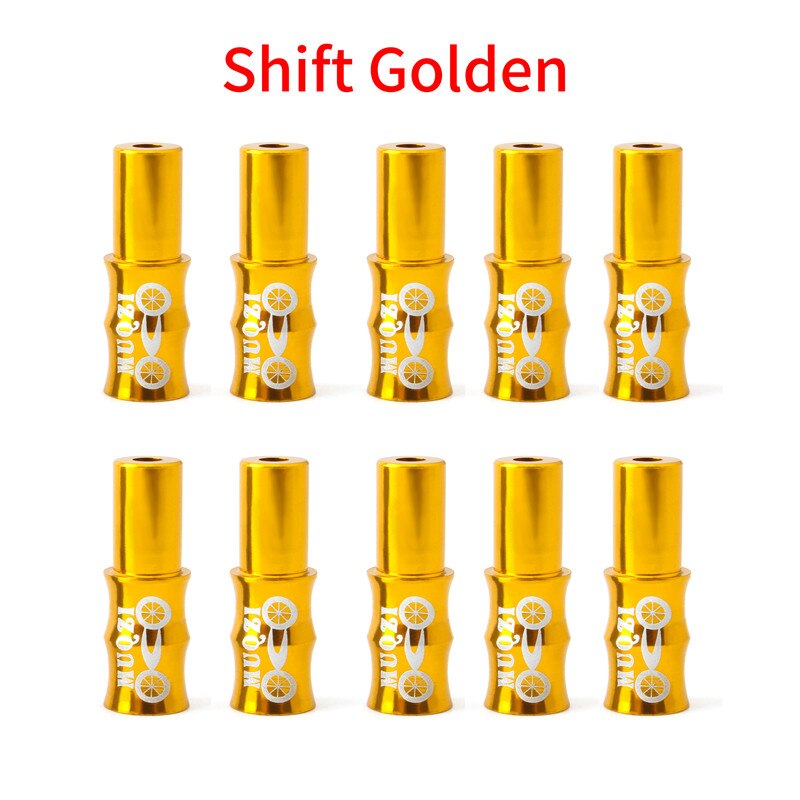 Muqzi 10 Stuks Kabel Cap Fiets Brake Cable End Cap Shift Draad End Cap 4Mm 5Mm Aluminium mountain Road Fiets Behuizing Onderdelen: Gold Shifting