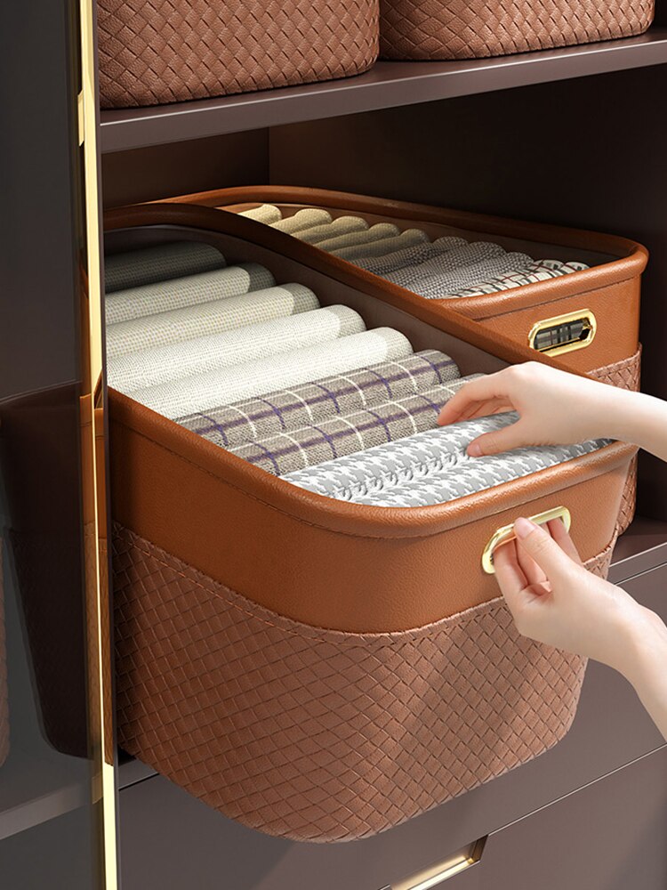 Joybos tøj arrangører opbevaring kurv garderobe skab arrangør boks vasketøjskurv imiteret læder hjem opbevaring organisation