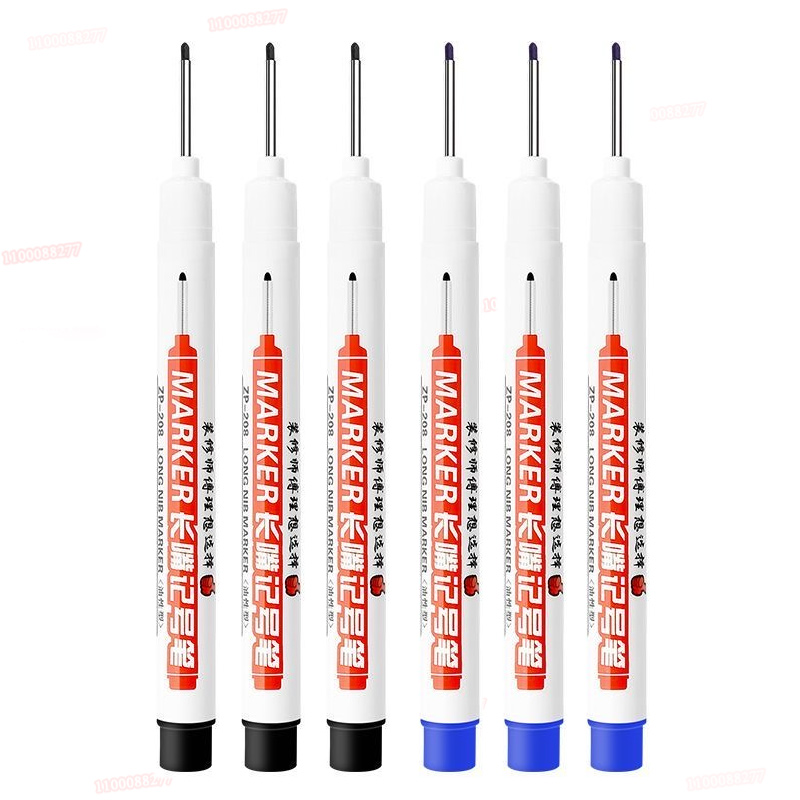 Rotulador de Punta larga de 6 piezas, puede agregar tinta, agujero profundo, bolígrafo largo, escribir tinta blanca y negra, posicionamiento de fábrica multipropósito, Punta 0,7-1,0: Verde