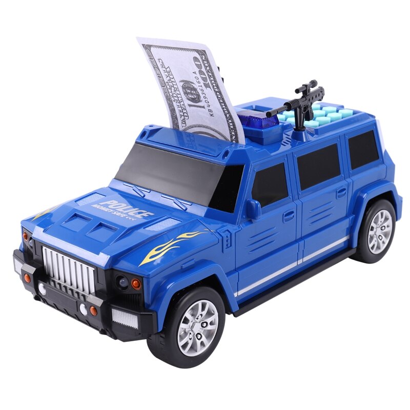 Tirelire papier tirelire enfants grand coffre-fort économie tirelire grande musique jouet musique mot de passe caisse camion voiture tirelire: Blue