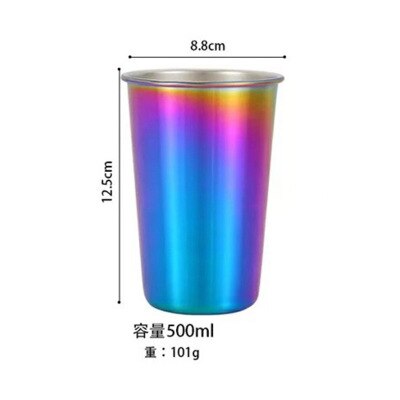 500ml metallinen muki 304 ruostumaton teräskuppi kannettava olkikannen eristys juoma-astia kahville maito olut matka leirintäkeittiö: 5
