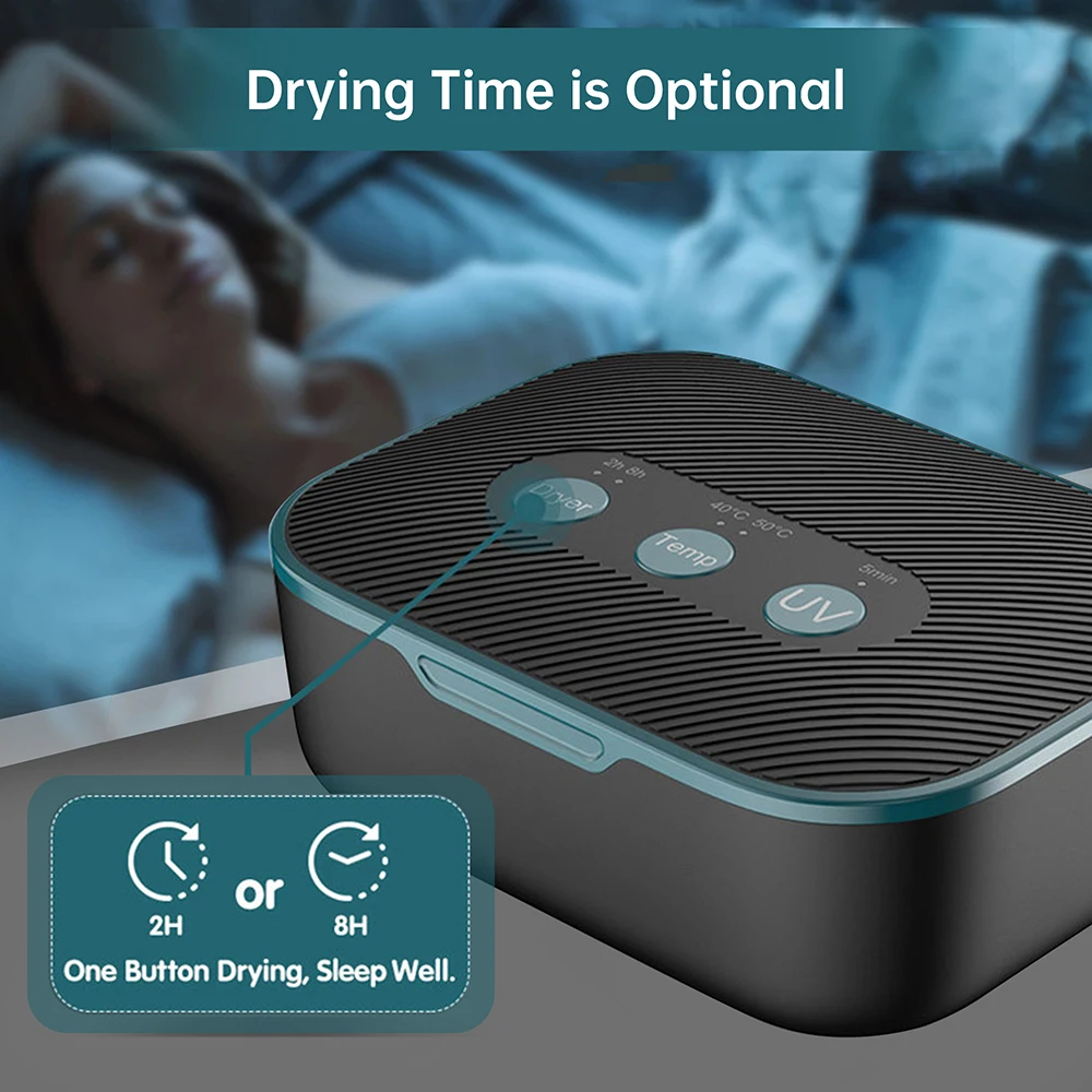 Høreapparater tørretumbler affugter uvc sterilisator rene smykker proteser automatisk tørreetui vedligeholdelsesplejeæske