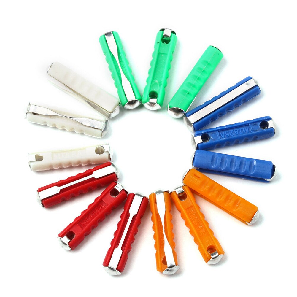 200Pcs 5A/8A/10A/16A/25A Torpedo Shape Car Vehicle Fuses Kit with Plastic Box