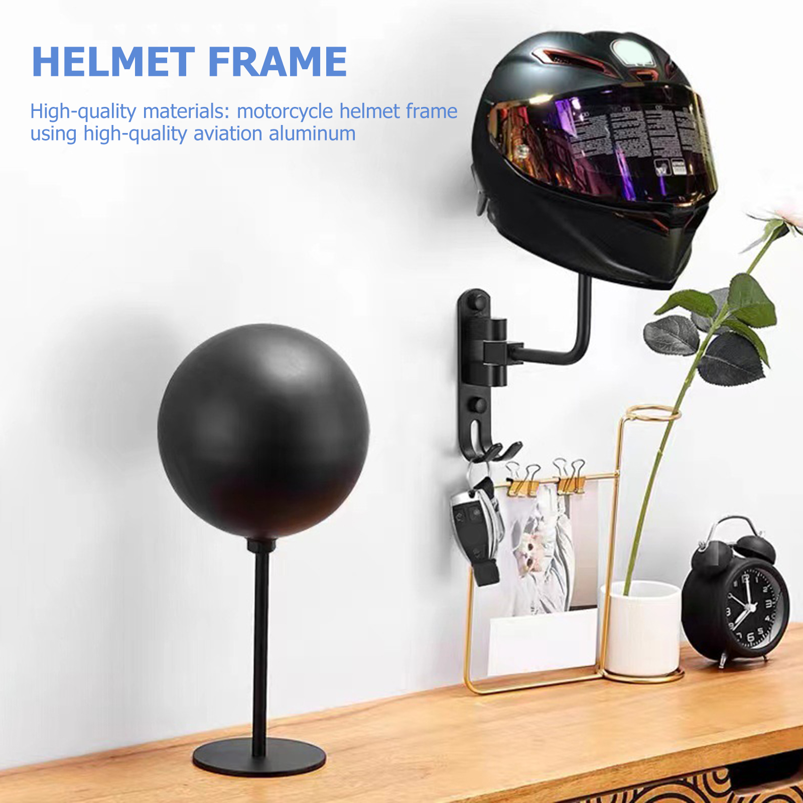 Colgador de casco, accesorios para casco, soporte de Metal para casco de bicicleta, soporte de exhibición para casco de bicicleta, abrigos para motocicleta y gorras