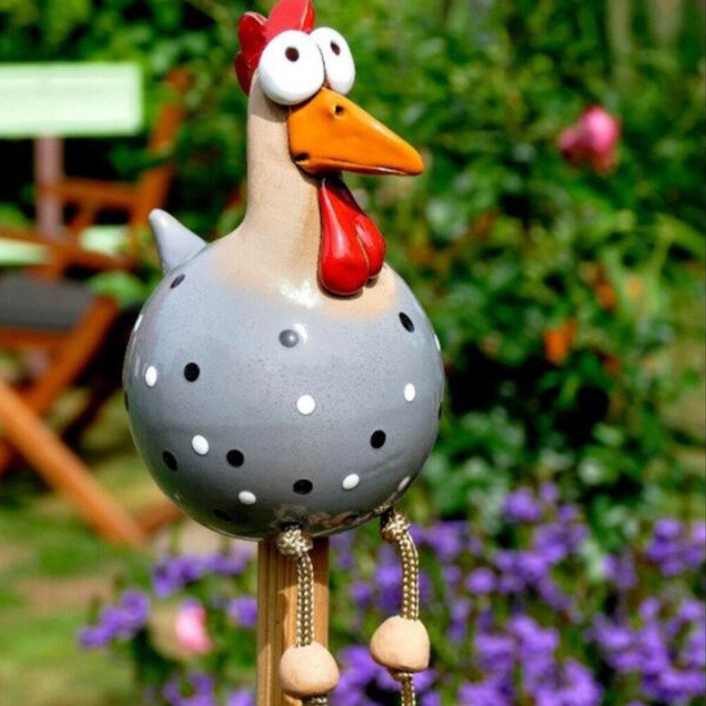 Resin Chicken Figure Ceramic Long Legged Hen Garden Backyard Decoration Ornament Mother&#39;s Day Pottery Figure Handcraft: 2