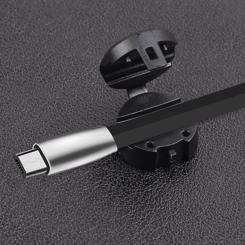 Carbon Fiber Magnetic Cable Organizer USB Cable Management Winder Clip Desktop Workstation Wire Cord Protector Cable Holder